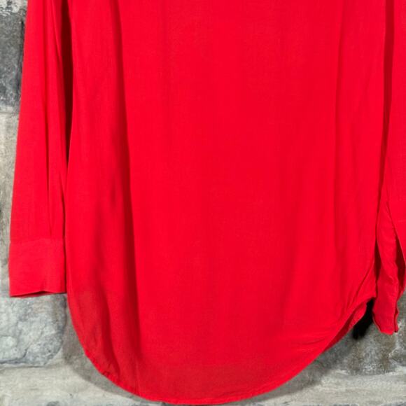 J. Crew Tunic Top Woman's XS Orange Long Sleeve Lightweight Vacation Coastal - Picture 7 of 13